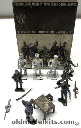 Strombecker Officers Meeting  August 4 1914 - Battle of Liege - 54mm Military Miniatures, 1510 plastic model kit